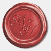 ダークレッドワックスシールヴィンテージカスタムウェディングシール ラウンドシール (正面)