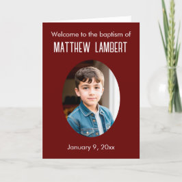 ダークレッド写真フロントポルカドット折り畳みバプテスマ プログラム