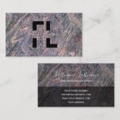 ダークレッド大理石黒大理石構造モノグラムブ 名刺 (正面/裏面)