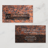 ダークレッド大理石黒大理石構造モノグラムブ 名刺 (正面/裏面)