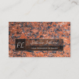 ダークレッド大理石黒大理石構造モノグラムブ 名刺