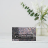 ダークレッド大理石黒大理石構造モノグラムブ 名刺 (スタンド正面)