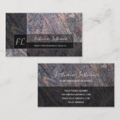 ダークレッド大理石黒大理石構造モノグラムブ 名刺 (正面/裏面)