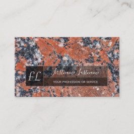 ダークレッド大理石黒大理石構造モノグラム 名刺