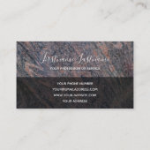 ダークレッド大理石黒大理石構造モノグラム 名刺 (裏面)