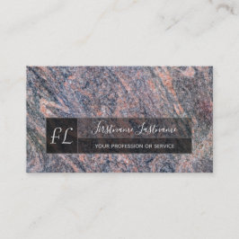 ダークレッド大理石黒大理石構造モノグラム 名刺