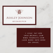 ダークレッド描ビーキーパーハニカムエレガント 名刺 (正面/裏面)