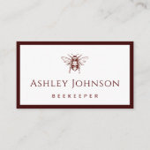 ダークレッド描ビーキーパーハニカムエレガント 名刺 (正面)