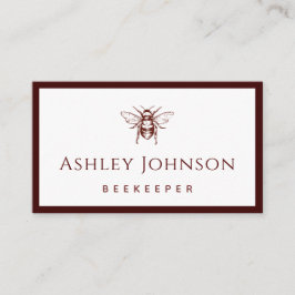 ダークレッド描ビーキーパーハニカムエレガント 名刺