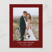 ダークレッド文字と写真 |さん結婚ありがとう ポストカード (正面)