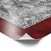 ダークレッド斑状デザインあなたの写真テンプレート フォトプリント (角)