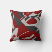 ダークレッド木炭グレー対角はっきりしたアートデザイン クッション (裏面)