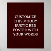 ダークレッド素朴カスタムウェディングポスタークリスマス ポスター (正面)