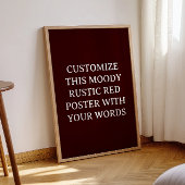 ダークレッド素朴カスタムウェディングポスタークリスマス ポスター