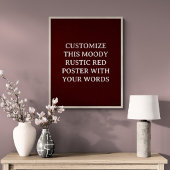 ダークレッド素朴カスタムウェディングポスタークリスマス ポスター