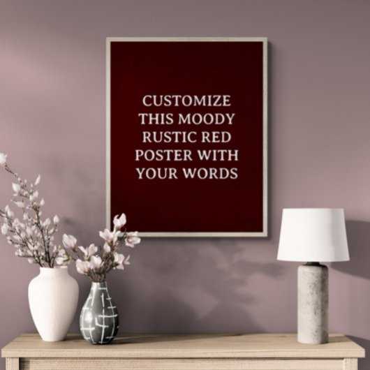 ダークレッド素朴カスタムウェディングポスタークリスマス ポスター