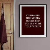 ダークレッド素朴カスタムウェディングポスタークリスマス ポスター