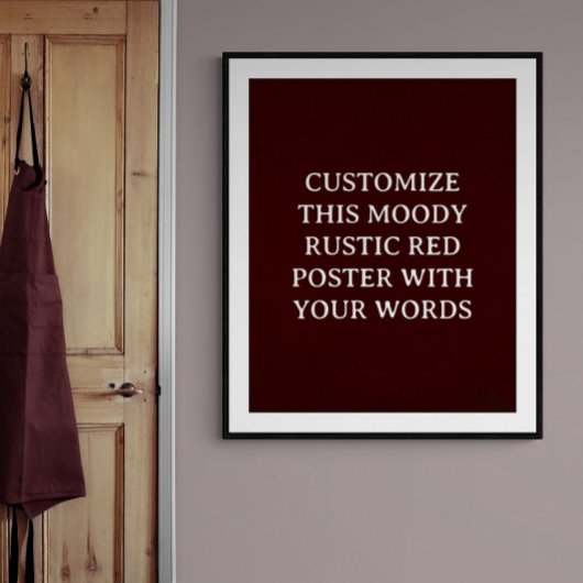 ダークレッド素朴カスタムウェディングポスタークリスマス ポスター