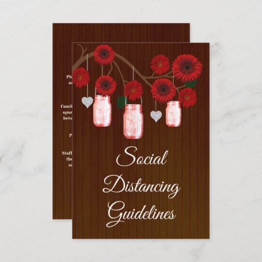 ダークレッド素朴フローラメイスンジャー安全対策 エンクロージャーカード (正面/裏面)