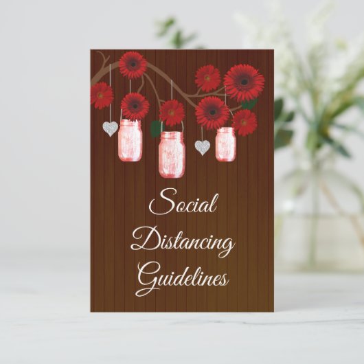 ダークレッド素朴フローラメイスンジャー安全対策 エンクロージャーカード (スタンド正面)