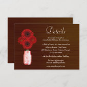 ダークレッド素朴フローラメイスンジャー結婚ズの詳細 エンクロージャーカード (正面/裏面)