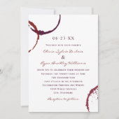 ダークレッド素朴ワインステイン結婚式招待状 招待状 (正面)