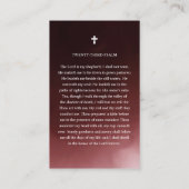 ダークレッド葬儀記念祈りの言葉フォトカード 名刺 (裏面)