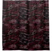 ダークレッド迷彩柄 シャワーカーテン (正面)