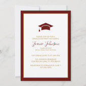 ダークレッド金ゴールド幾何学卒業パーティー 案内状 (裏面)