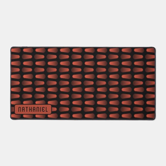 ダークレッド黒工業用ステンレス鋼アート デスクマット (正面)