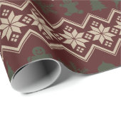 ダークレッド&グリーンダイヤモンドホリデーパターン ラッピングペーパー (ロールコーナー)