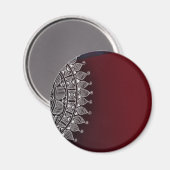 ダークレッド&シルバーデザイン マグネット (正面/裏面)