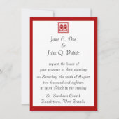 ダークレッド ダブルハピネス - スクエア 招待状 (裏面)