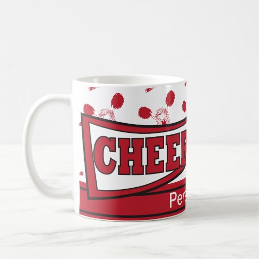 ダークレッド・パーソナライズ・チアリーダー コーヒーマグカップ (左)