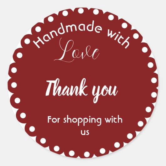 ダークレッド・ビジネス・ステッカー ラウンドシール (正面)