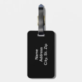 ダークレッド&ブラックスポーティバレーボール ラゲッジタグ (裏面縦)