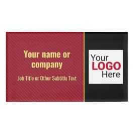 ダークレッド&ブラック企業のストライプブランディング 名札