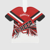 ダークレッド、ブラック&ホワイトのチアリーダー📣💖 オーナメント (裏面)