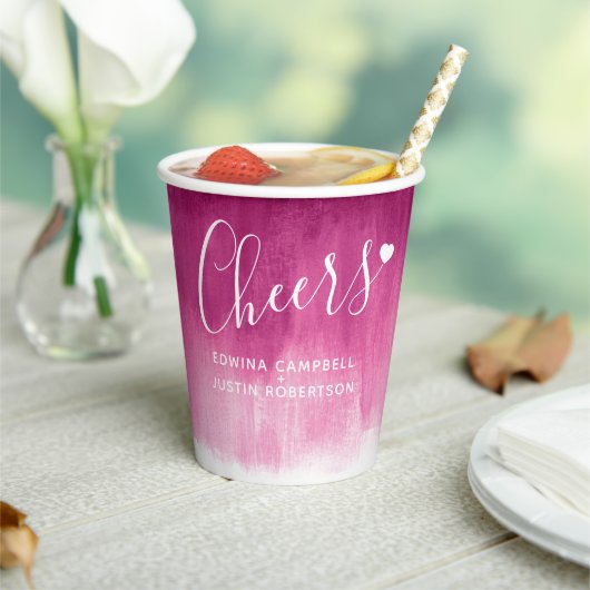 ダークレッド・ブルゴーニュ抽象芸術結婚・アート 紙コップ (インサイチュ)