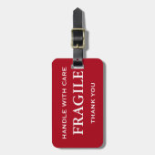 ダークレッド・ホワイト割れやすいハンドル気にお礼申し上げます ラゲッジタグ (正面縦)