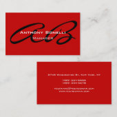 ダークレッド・モノグラム・マネージャ・ビジネス・カード 名刺 (正面/裏面)