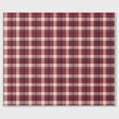 ダークレッド、レッド&クリームプレイドラッピング紙 ラッピングペーパー (フラット)