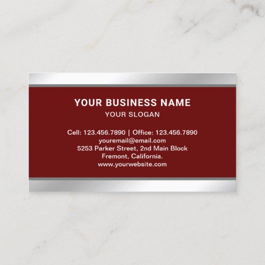 ダークレッド・ロジスティクス輸送貨物トラック 名刺 (裏面)