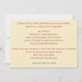 ダークレッド 30歳の誕生日パーティー チェスのポーン 招待状 (裏面)