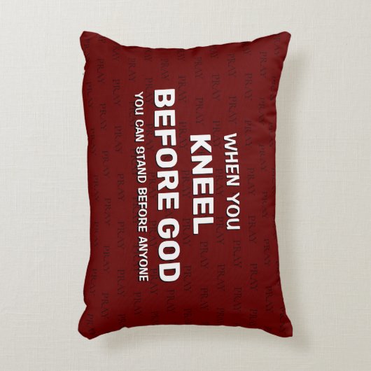 ダークレッドKNEEL BEFORE GOD祈りの言葉アクセント枕 アクセントクッション (正面(垂直))