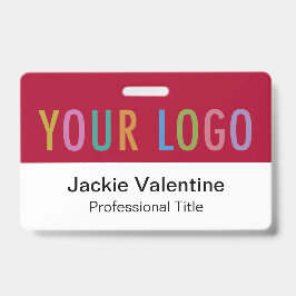 ダークレッドPVC名バッジ（クリップラニヤードまたはリール） バッジ