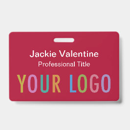 ダークレッドPVC名バッジ（クリップリールまたはラニヤード） バッジ