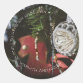 ダークレトロクリスマスツリー ラウンドシール (正面)