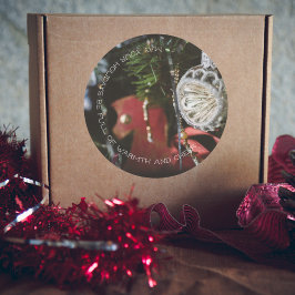 ダークレトロクリスマスツリー ラウンドシール