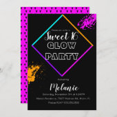 ダークレーザーの甘い16ネオン数々のグロー絵を描 招待状 (正面/裏面)